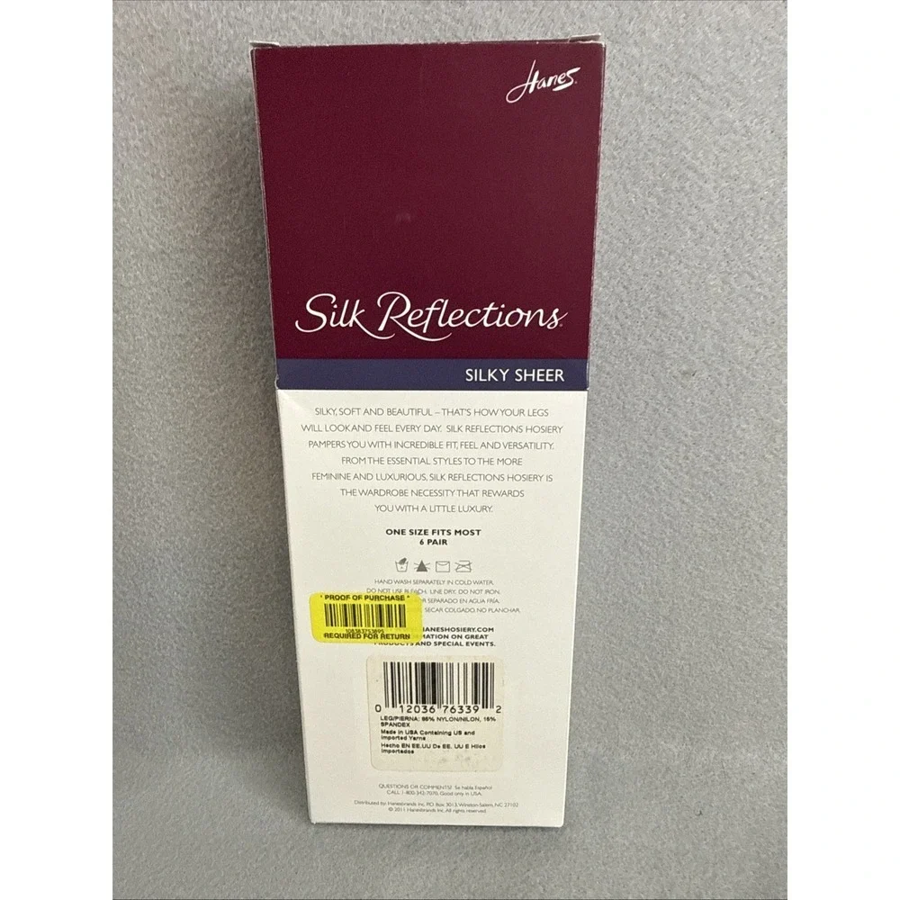 hanes silk reflections knee highs 6 Pack 0E068 Barely Black P23